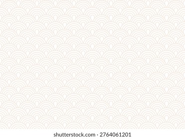 Seamless Japanese wave pattern. Repeating ocean water curve Chinese texture. Line art vector illustration. Vintage geometric shape background. Retro sea ornament