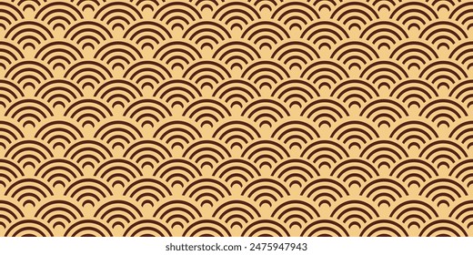 Seamless japanese waves pattern vector