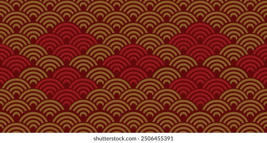 Seamless japanese waves pattern vector