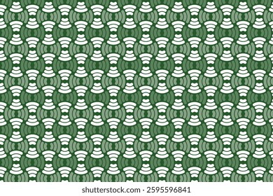 A seamless Japanese-inspired geometric pattern featuring intricate, curved, and symmetrical shapes. The design creates a mesmerizing and dynamic visual effect with rhythmic repetition.