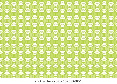 A seamless Japanese-inspired geometric pattern featuring intricate, curved, and symmetrical shapes. The design creates a mesmerizing and dynamic visual effect with rhythmic repetition.