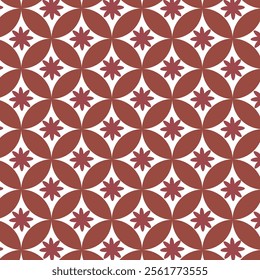 Seamless Javanese batik pattern with typical Indonesian colors, Indonesian batik motif. Kawung batik. This seamless pattern is suitable for fashion, wrapping, wall decoration and others.