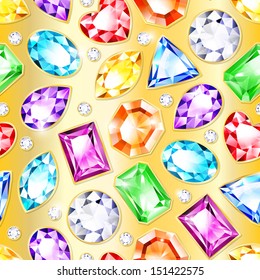 Seamless jewelry pattern. EPS 10 vector illustration. Contains no clipping masks.