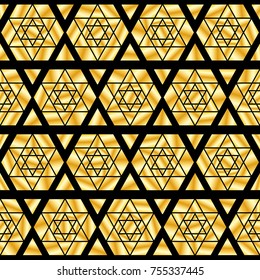 Seamless jewish pattern with judaism star. Vector illustration for your graphic design.