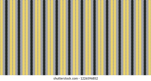 Seamless jigsaw vertical stripes pattern vector. Graphic design yellow and black on blue background. Design print for textile, wallpaper, background, paper. Set 6