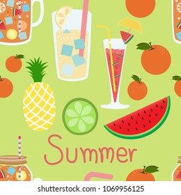 Seamless juice on summer tone for background,summer concept.