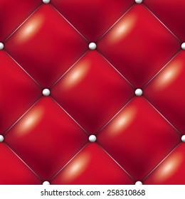 seamless juicy red luxury white buttoned leather.