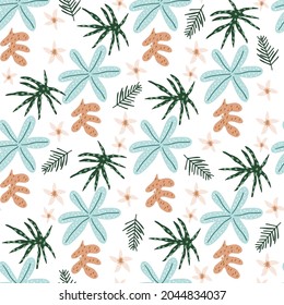 Seamless jungle pattern. Summer creative texture. Vector illustration