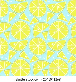 La justicia sin foco y el patrón fluido del verano con rebanadas y limones. Vector