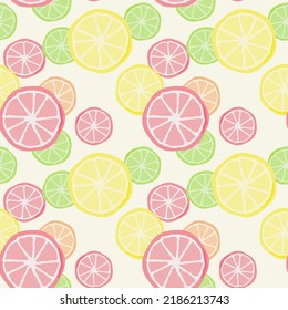 Seamless jusy and summer seamless pattern with sliced and lemons