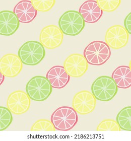 Seamless jusy and summer seamless pattern with sliced and lemons