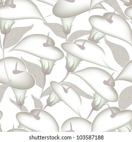 Seamless kala flower pattern. Illustration background.