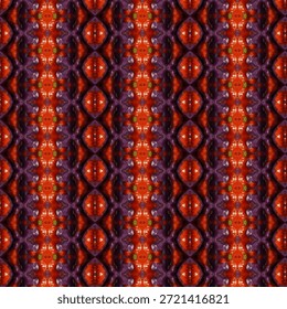 Padrão abstrato caleidoscópio sem costura com simetria vermelha e roxa, fundo de textura ornamental para design criativo, papel de parede e decoração digital.
