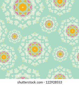 Seamless kaleidoscope floral pattern
