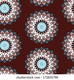 Seamless kaleidoscope floral pattern