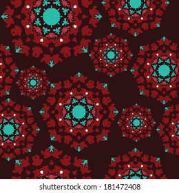 Seamless kaleidoscope floral pattern