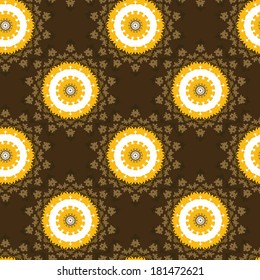 Seamless kaleidoscope floral pattern