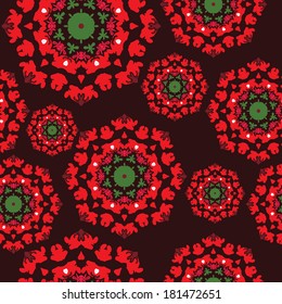 Seamless kaleidoscope floral pattern