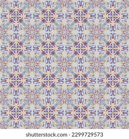 seamless kaleidoscope pattern on a gray background of colored ornament for screensavers, albums, covers, backgrounds, cards, posters, gift wrapping, print