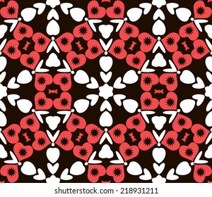 Seamless kaleidoscope vector pattern. Symmetric vector ornamental background.