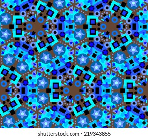Seamless kaleidoscope vector pattern. Symmetric vector ornamental background.