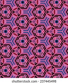 Seamless kaleidoscope vector pattern. Symmetric vector ornamental background.
