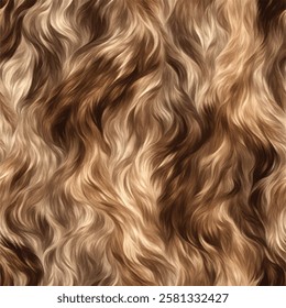 Seamless Kangaroo fur pattern in natural shades of brown and tan