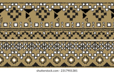 Seamless Kasuri pattern in triba,Gyp sy.Figure tribal embroidery.Indian,l.Aztec style abstract vector illustration.Ethnic stripe seamless pattern.textured ornament illustration,clothing and other.