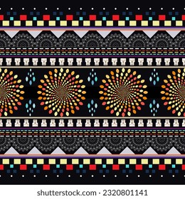 Seamless Kasuri pattern in triba,Gyp sy.Figure tribal embroidery.Indian,l.Aztec style abstract vector illustration.Ethnic stripe seamless pattern.textured ornament illustration,clothing and other.