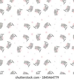 Seamless kawaii dog pattern vector illustration