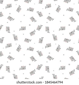 Seamless kawaii dog pattern vector illustration