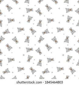 Seamless kawaii dog pattern vector illustration