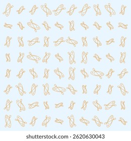 Seamless kayak and surfboard pattern design with summer holiday theme lineart style