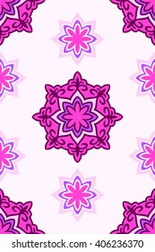 Ornamento de cazaque sem costura, fundo de vetor abstrato cores magenta