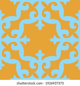 Seamless Kazakh pattern. Ornament in the oriental style. Asian pattern of the nomads of Central Asia and Kazakhstan, Kyrgyzstan, Mongolia.
