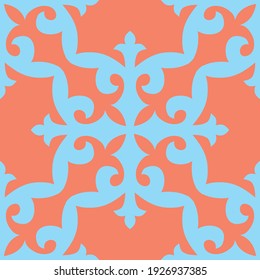 Seamless Kazakh pattern. Ornament in the oriental style. Asian pattern of the nomads of Central Asia and Kazakhstan, Kyrgyzstan, Mongolia.