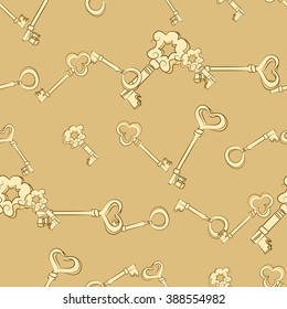 Seamless keys pattern. Digital or Wrapping Paper