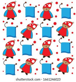 Seamless kid and simple color vector design towel