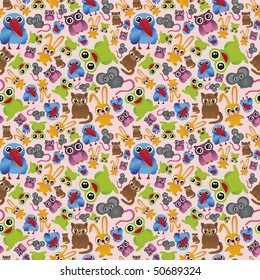 Seamless kids animal pattern in vector