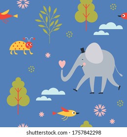 Patrón de niños sin soldadura, ilustración vectorial, diseño textil, patrón de tela