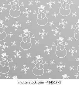 Nahtlose Kinder schneemännliches Muster auf Vektorgrafik