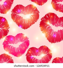 Seamless Kiss Print Pattern Vector Illustration Stock Vector (Royalty ...