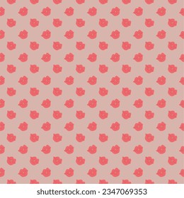 Seamless kissing lips pattern with neutral background