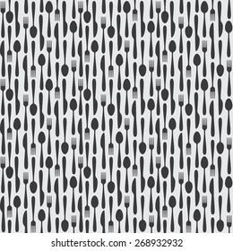 Seamless Kitchen Cutlery Pattern Background