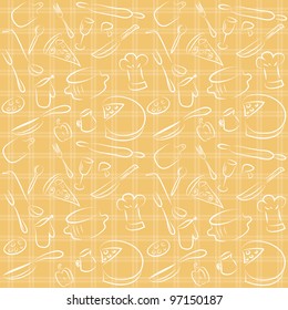 seamless kitchen orange pattern