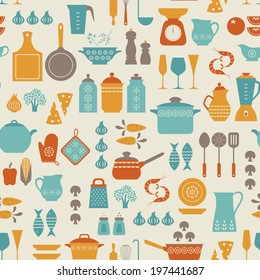 Seamless kitchen pattern.