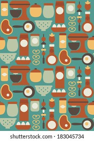 seamless kitchen pattern design. vector illustration