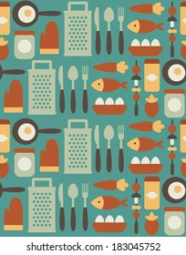 seamless kitchen pattern design. vector illustration
