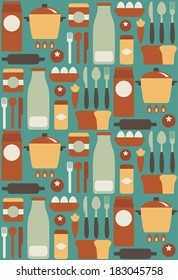 seamless kitchen pattern design. vector illustration