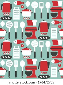 seamless kitchen pattern design. vector illustration